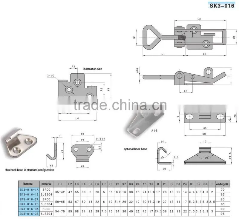 SK3-016 compression latch with hook