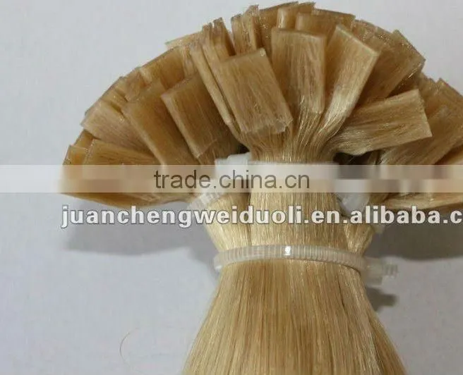 Flat tip keratine human hair extensions italy glue