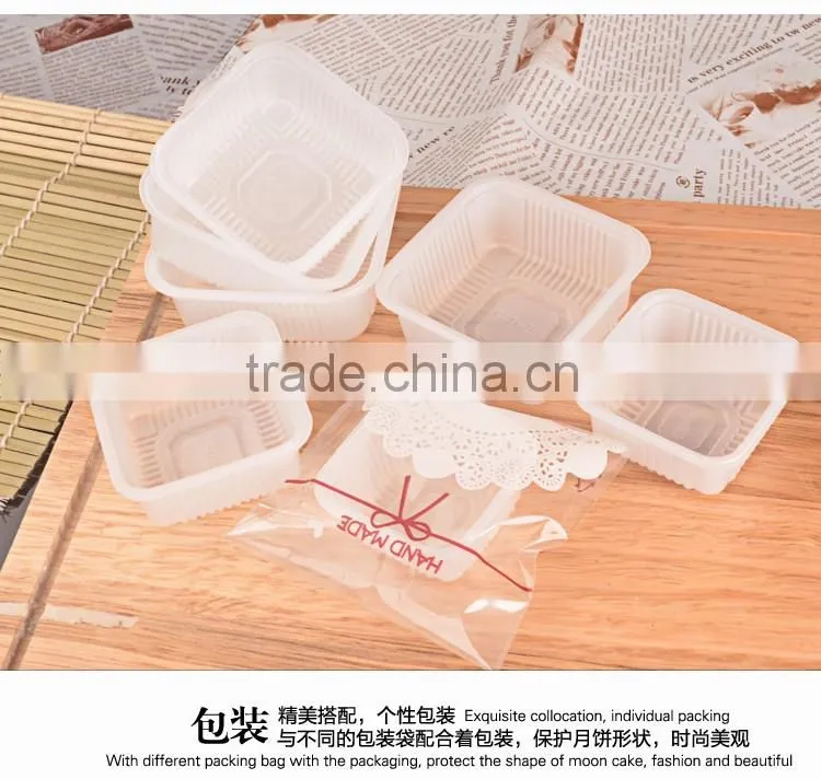 BAKEST new PP material milky white square shape mooncake tray