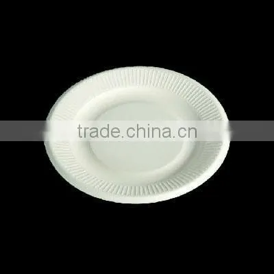 9" 3-grid wide rim printable take away paper pulp bagasse plate