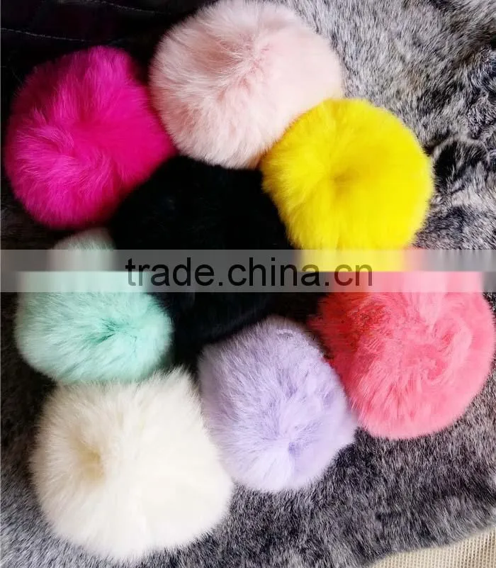 Dye Fur Pompoms / Real Rex Rabbit Fur Pom Pom Wholesale / Fur Pom Keychain