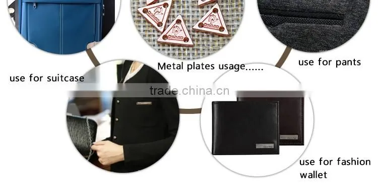 Custom Metal Plate Snapback Hat, Metal Jeans Plate for Denim and Handbag