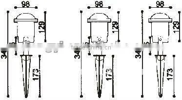 316Stainless steel body and aluminum garden solar lights amber