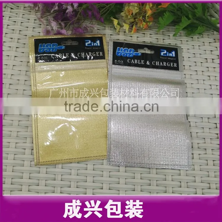 2 IN 1 USB cable & charger packaging plastic bags/zipper bag sleeve poly bag