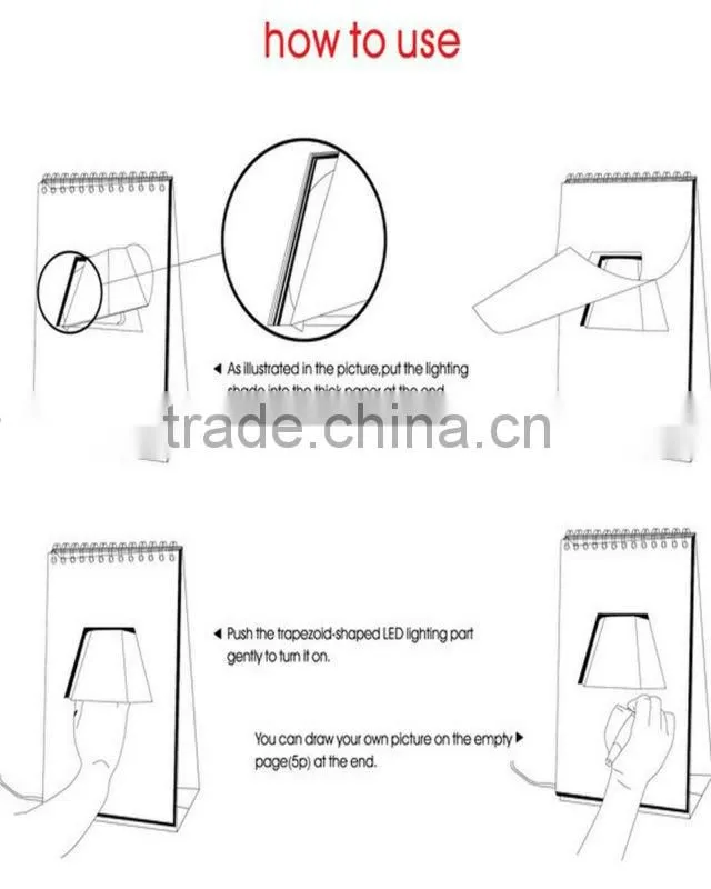 Custom USB Page By Page Lamp Desk Table Lamp LED Night Light
