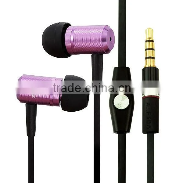 Wallytech High quality Metallic in-ear earphone For Samsung Galaxy S4 I9500 For iphone 5 With Mic
