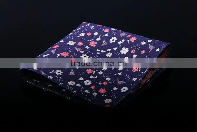 Wholesale Fancy Flower 100% Silk Pocket Square
