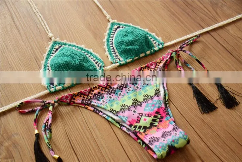 croche hand knitted swimsuit, open crochet extreme sexy bikini