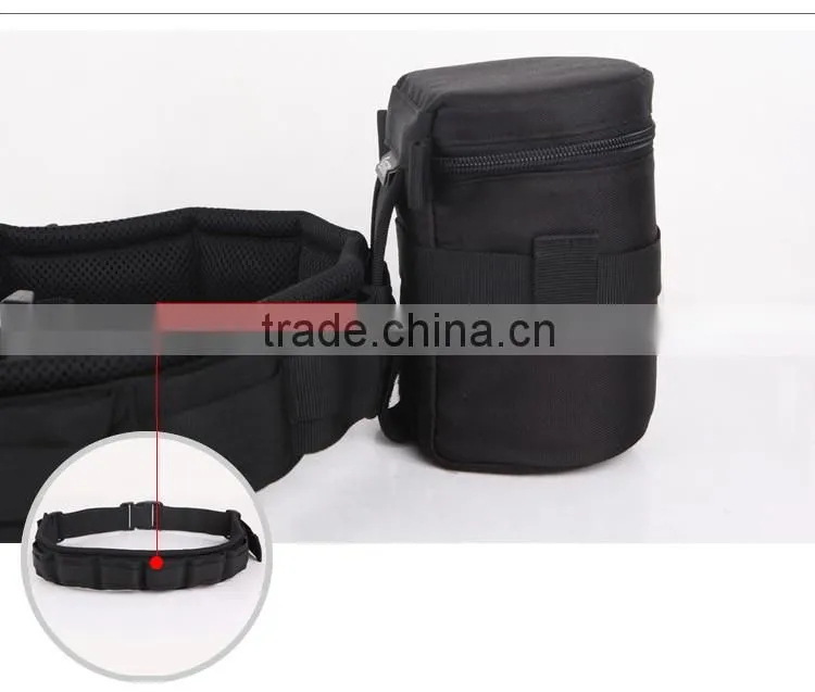 Camera lens case with waist strap
