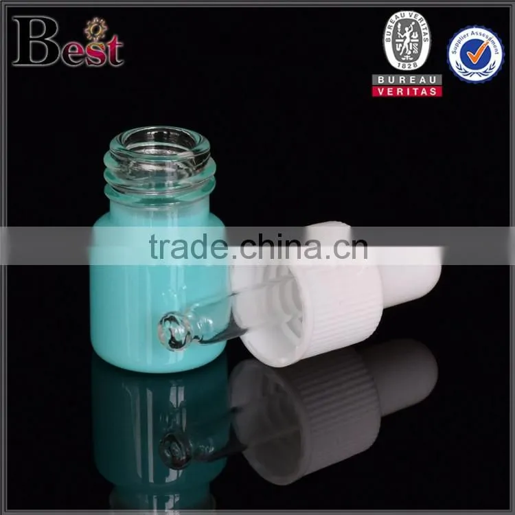 2ml blue sample packing plastic mini dropper glass bottle small glass bottles