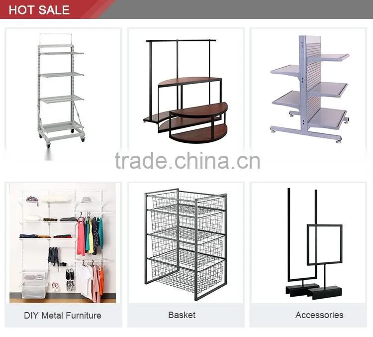 Powder Coating Frame and MDF Shelf Clothing Store Shelves