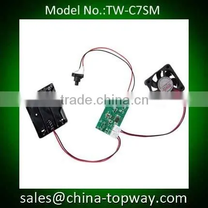 Activated by motion sensor recordable sound chips with DC fan