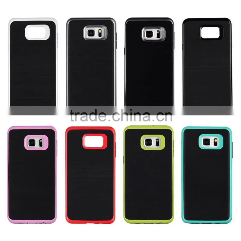 C&T Hybrid Metallized Bumper Brushed Dual Layer Portective Cover for Galaxy S6 Edge+ (Plus)