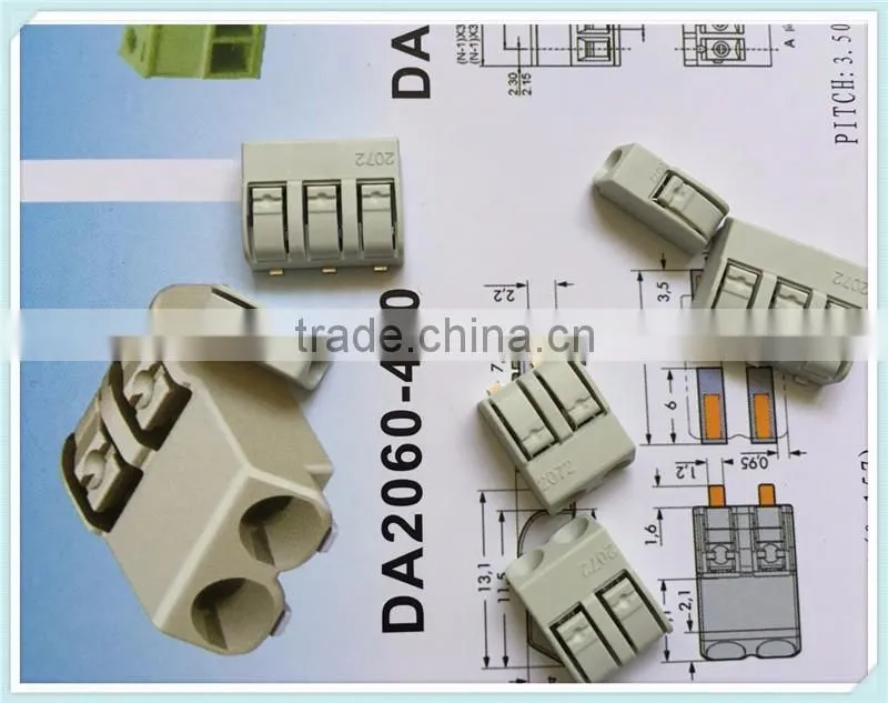 Factory price 4.00MM Germany terminal block with fast Surface Mount Pcb Terminal blocks with push-buttons