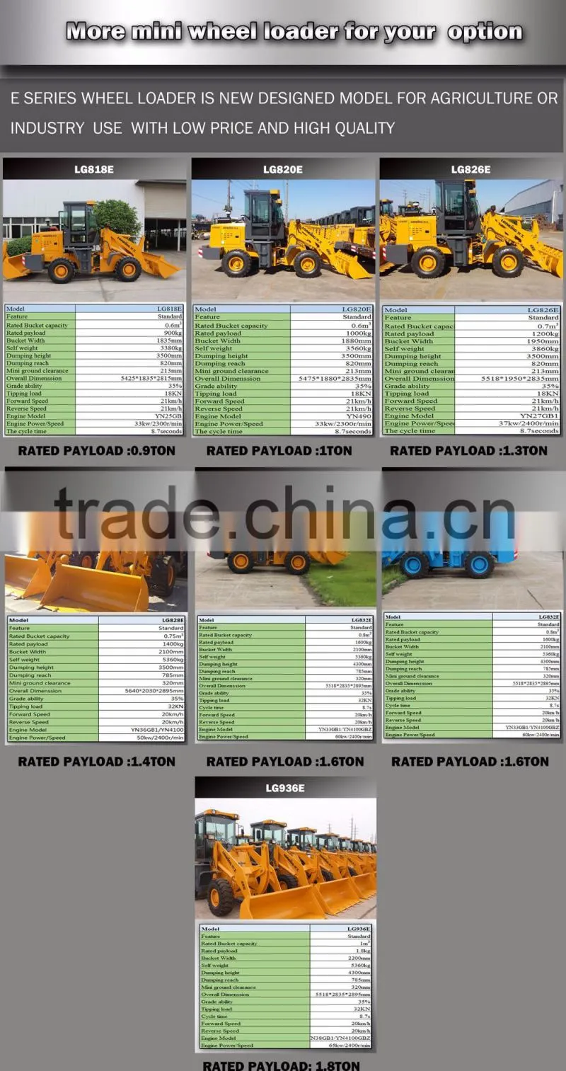 LG820E china made 40 kw 4 wd wheel loader for sale with low price