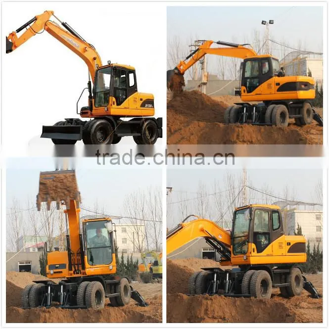 Garden farm excavator japanese engine wheel excavator with backhoe for sale