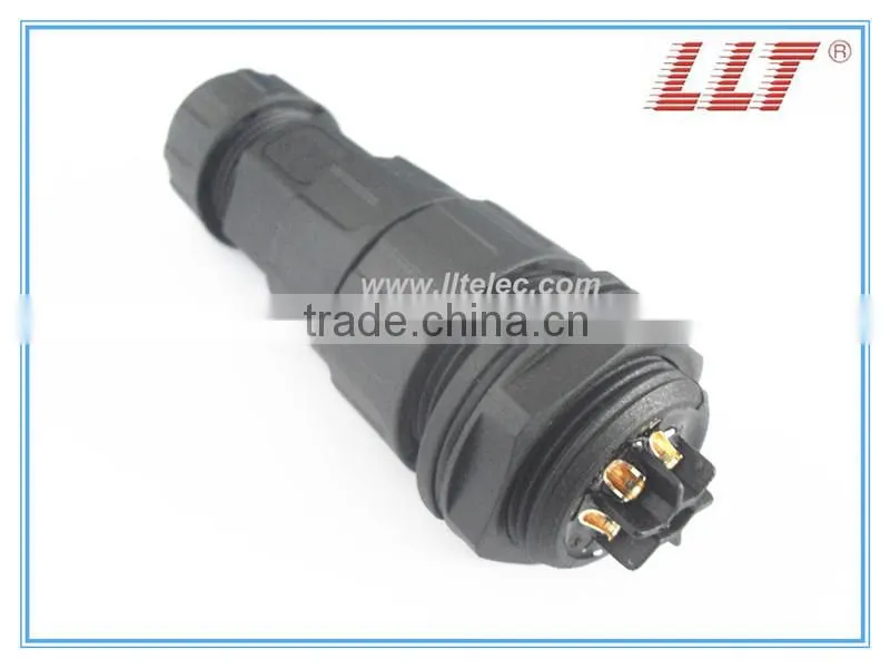 6 poles 20A female panel mount socket with male cable connector