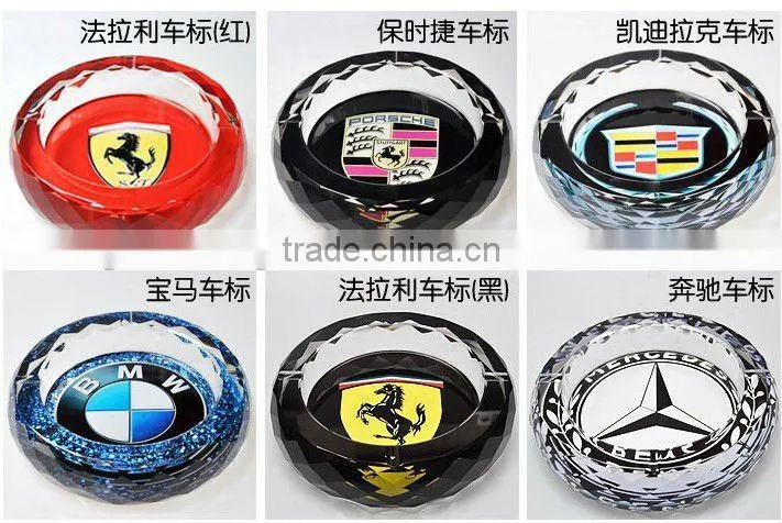 small order crystal ashtray,crystal smoking accessory with engraved logo color (R-1011