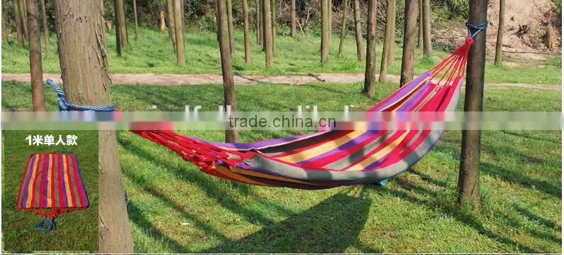 Retail Custom Logo Single Cotton Outdoor Hammock with Rope