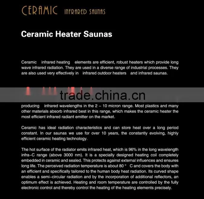 Well selling unexpensive infrared sauna with ceramic heaters for salon