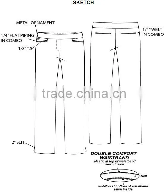 96 polyester 4 spandex woman pants