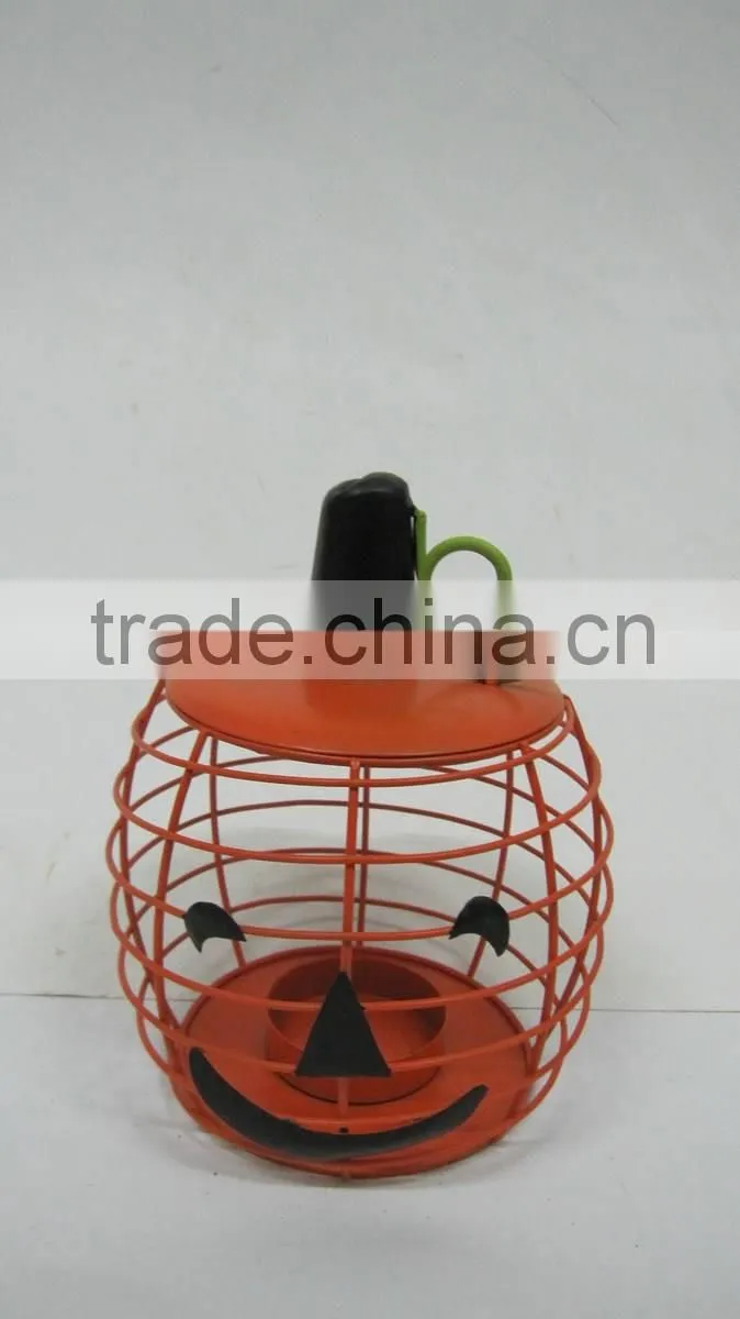 hanging metal pumpkin lamp for halloween decoration