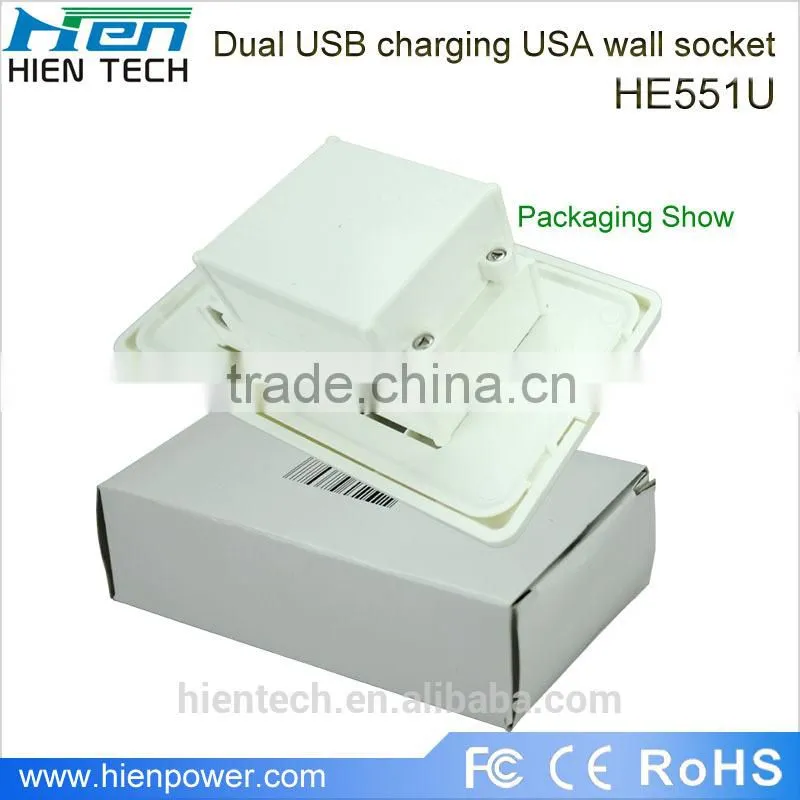 usb wall socket us, USB scoket 5v 1a with USB port socket