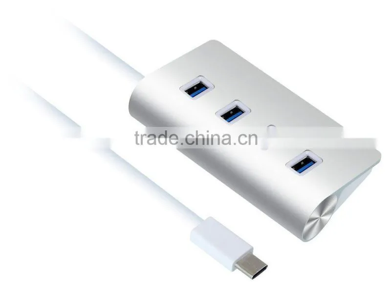 Aluminum casing NEW USB 3.1 Type C to 4 ports USB 3.0 HUB