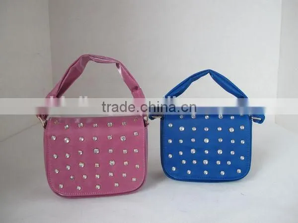 Cute satin clutch bag, diamond evening bag