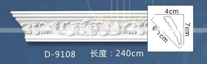 Polyurethane PU foam Crown Molding / PU Ceiling Decorative Cornice for Interior Decoration from Henan Factory pu cornice