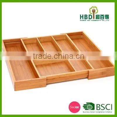 Good selling high quality wooden kitchen cutlery tray/bamboo tray