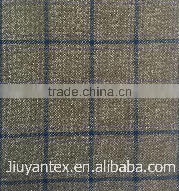 Hot selling Europe and America market tr twill classic checks design printed high quality men's suiting fabric