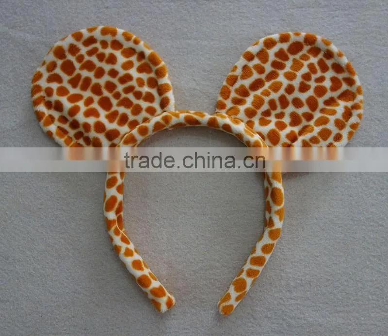cute leopard printed velvet ears headband