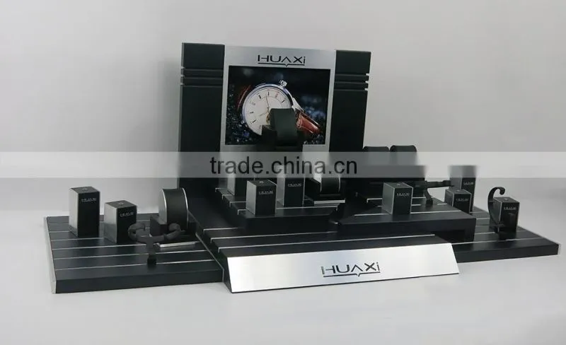 Fashional MDF Wood Watch Display Elegant Acrylic Wood Watch Showcase