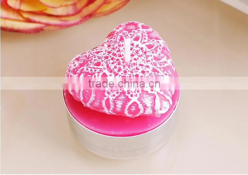 Wholesale Multi-color gift flameless scented heart shape wedding tealight candle