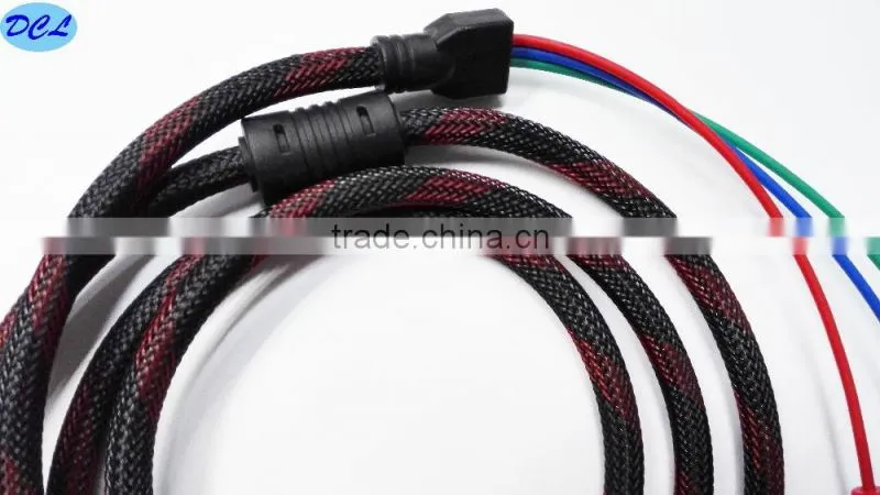 2M HDMI to 3RCA cable with nylon net