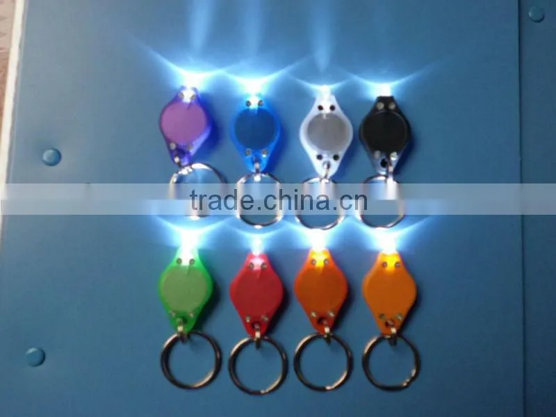 Led Mini Micro Black Keychain Key Ring Super Flash Bright Flashlight White Light