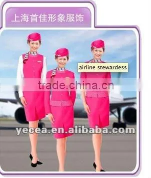 Classical smart design airline stewardess uniform
