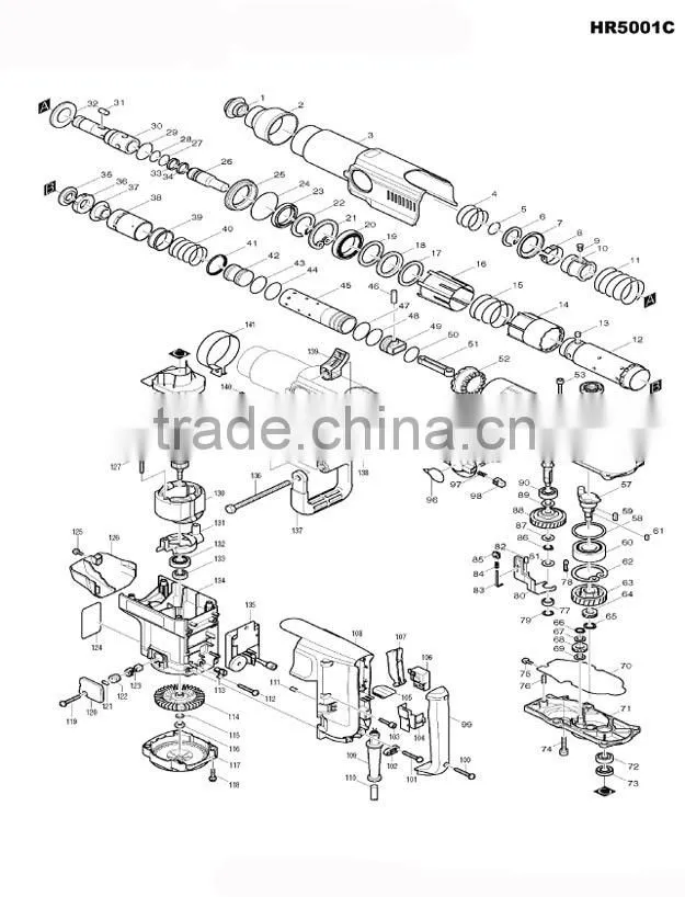 Cylinder 40 for makita HR5001C rotary hammer