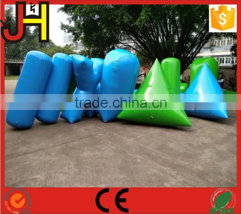 Customized Green&Blue Inflatable Paintball Bunker For Paintball Arena Game