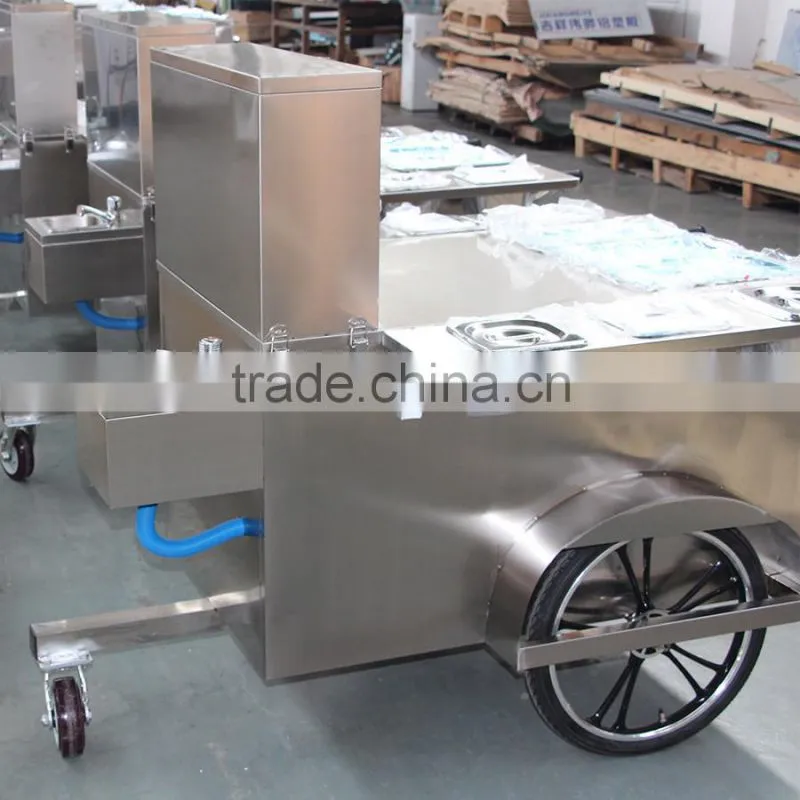 Gas Triple Steamer Pans Mobile Hot Dog Cart