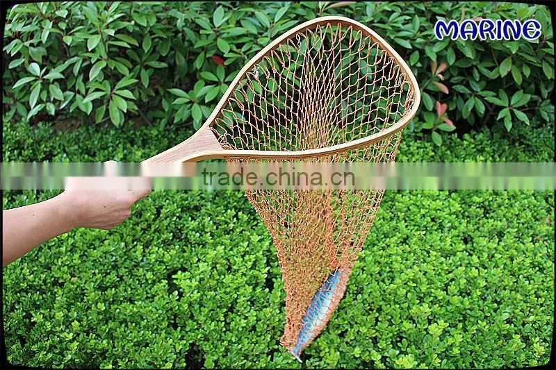 Braided Landing Net With Wooden Handle