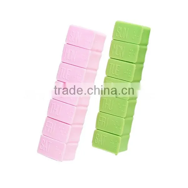 Wholesale Rectangle 7 Compartment Pill Box
