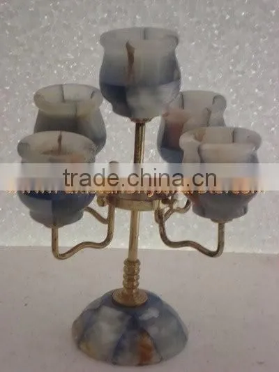WholeSale 2017 New Design BEST POPULAR ONYX PATCH COLORED CANDLE HOLDERS STANDS