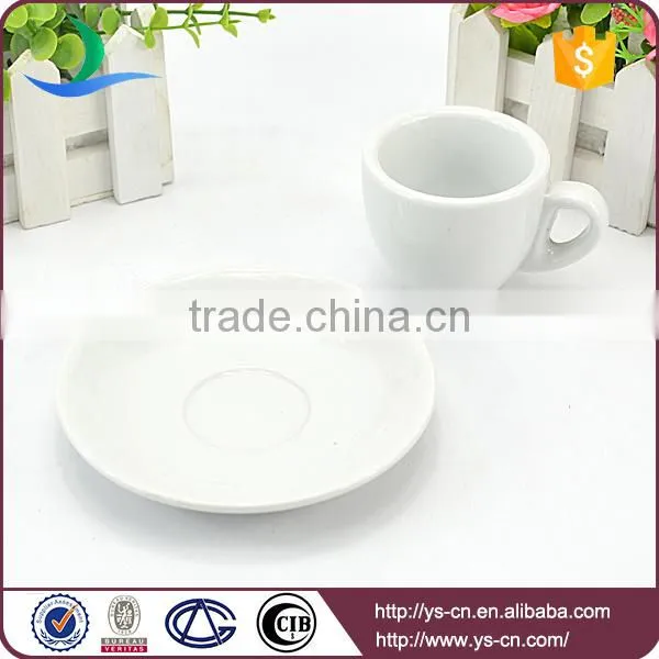 Porcelain white Ceramic Cup With Saucer stands