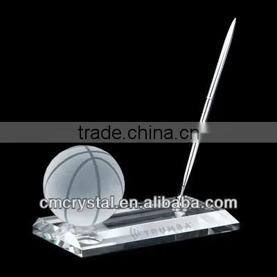 fashion basketball desk accessory crystal pen holder