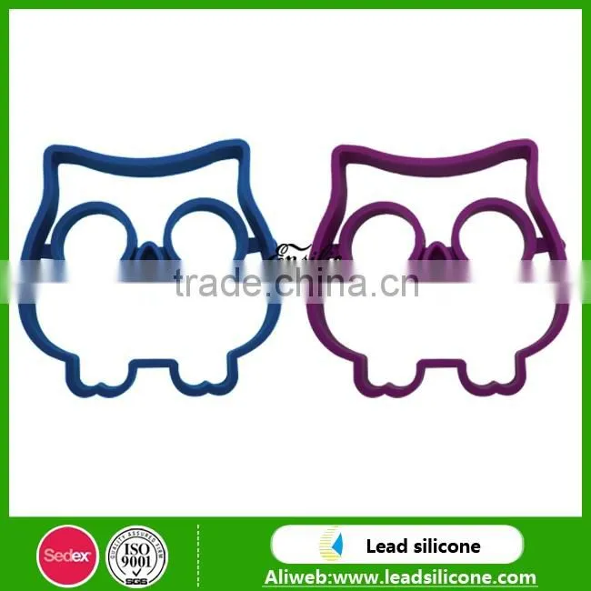 Factory Wholesale Food Grade Owl Shape Silicone Fried Egg Mold, Non-stick Silicone Egg Rings