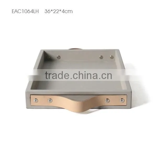 OEM Wholesale cheap oval cement concrete plate/ fruit tray with print