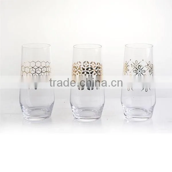 13oz iquid luster fancy hand made water galss industries glassware