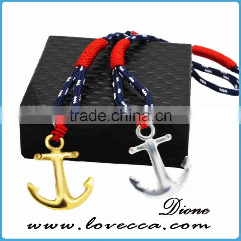 New Arrival Wholesale Multilayer Handmade Nautical Rope Hook Men Anchor Bracelet